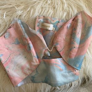 Zimmermann marble bustier 100% silk